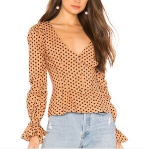 Revolve majorelle claire polka dot blouse